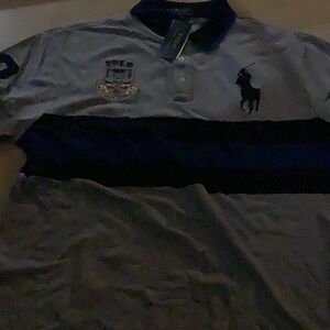 Polo Ralph Lauren Gray and Navy Polo Shirt